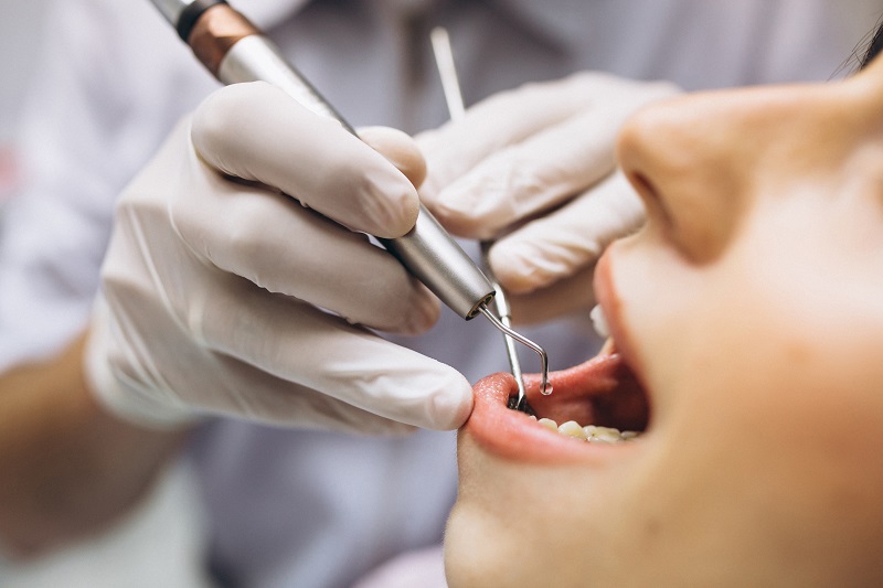 Woman patient at dentist